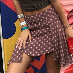 Free People printed festival flowy mini skirt